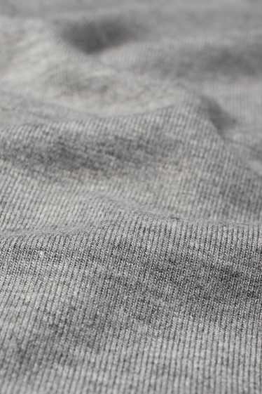 Dámské - Tričko s dlouhým rukávem - regular fit - světle šedá-žíhaná