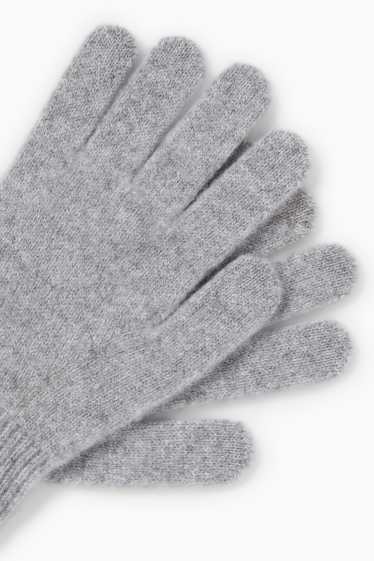 Dames - Handschoenen van kasjmier - grijs