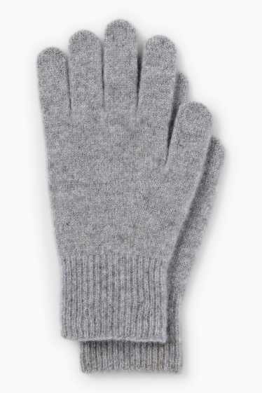 Dames - Handschoenen van kasjmier - grijs