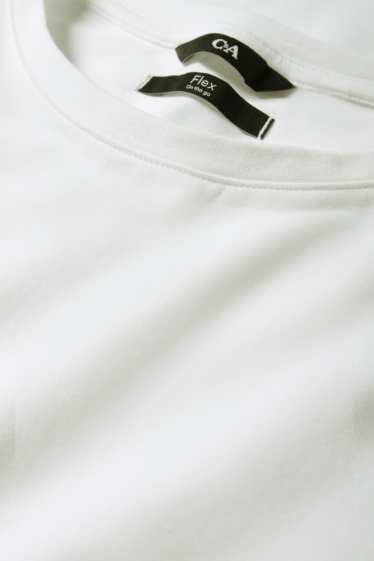Herren - T-Shirt - Slim Fit - Flex - weiß