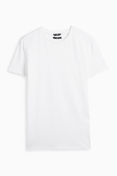 Herren - T-Shirt - Slim Fit - Flex - weiß
