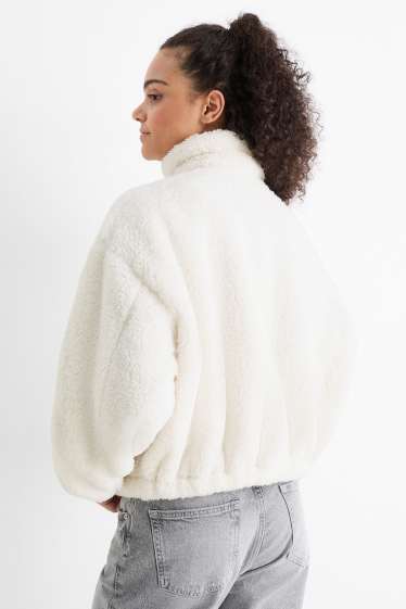 Damen - Teddy-Jacke - weiss