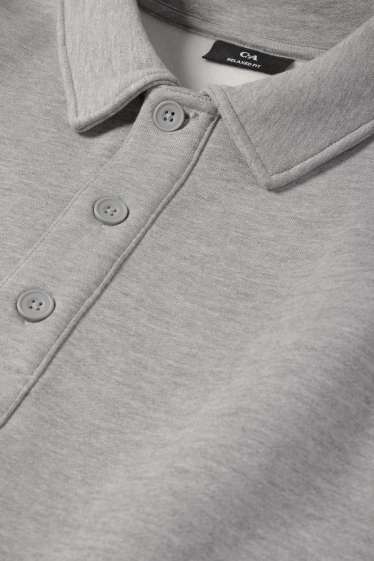 Bărbați - Tricou polo - relaxed fit - gri deschis melanj