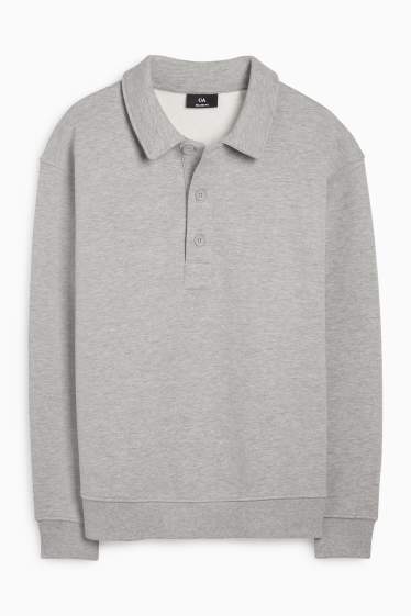 Bărbați - Tricou polo - relaxed fit - gri deschis melanj