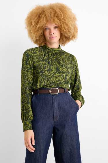 Femmes - Chemisier - à motif - vert