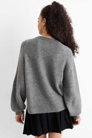 Damen - Pullover - grau-melange