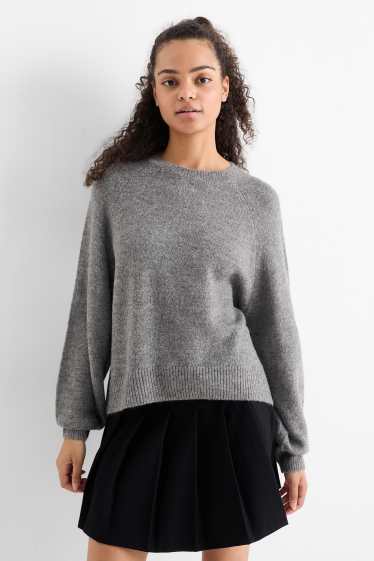 Damen - Pullover - grau-melange