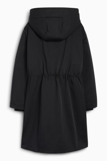 Dona - Abric amb caputxa - folrat - resistent a l'aigua - negre