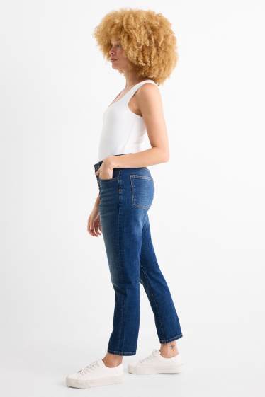 Femei - Boyfriend jeans - talie medie - denim-albastru