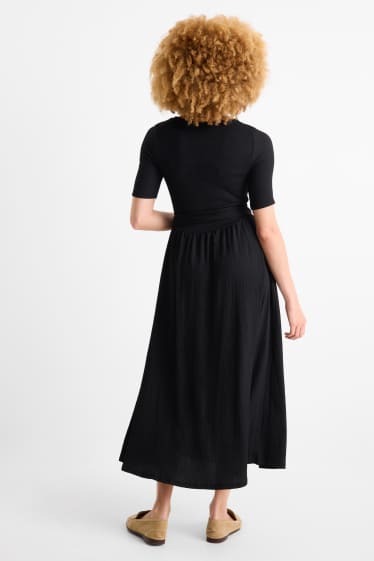 Femei - Rochie fit & flare cu curea - structurată - negru
