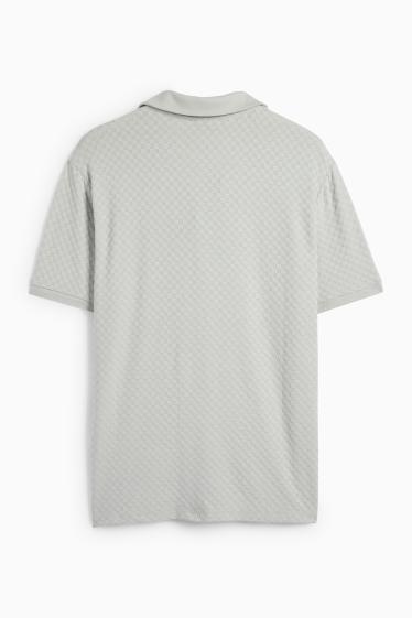 Pánské - Polokošile - regular fit - strukturovaná - mátově zelená