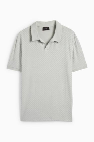 Pánské - Polokošile - regular fit - strukturovaná - mátově zelená