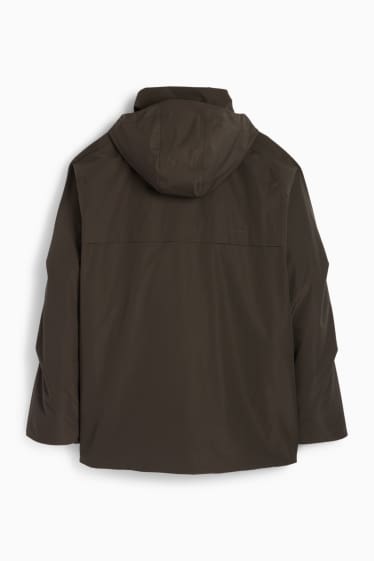 Uomo - Giacca con cappuccio - foderata - impermeabile - nero