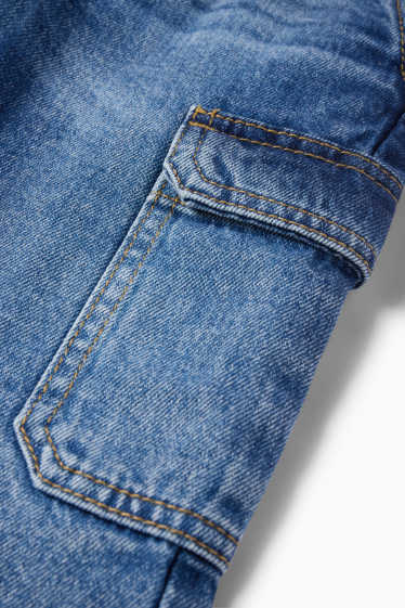 Kinder Buben - Cargo Jeans - Thermojeans - jeansblau