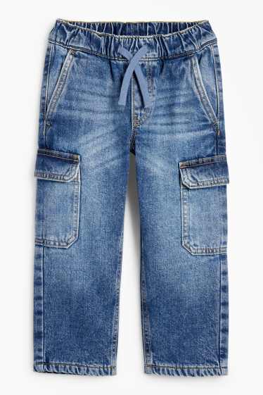 Kinder Buben - Cargo Jeans - Thermojeans - jeansblau