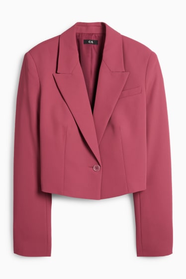 Femei - Blazer crop - regular fit - roz
