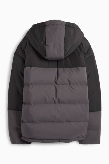 Enfants garçons - Doudoune à capuche - finition déperlante - noir