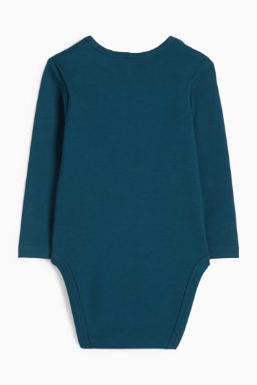 Unisex - Weihnachtsmann und Rentier - Baby-Weihnachts-Body - petrol