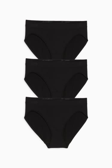 Women - Multipack of 3 - briefs - seamless - black
