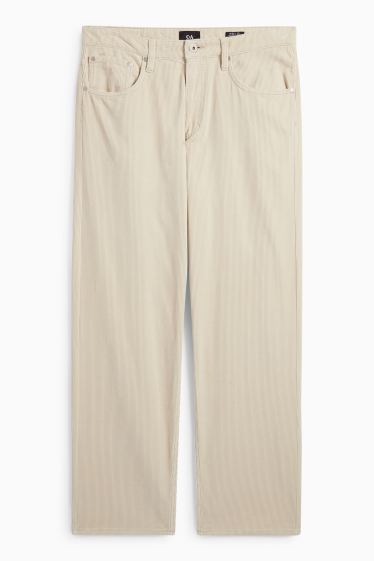 Hombre - Pantalón de pana - relaxed fit - beige claro