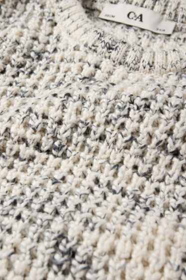 Kinder Buben - Pullover - strukturiert - hellgrau