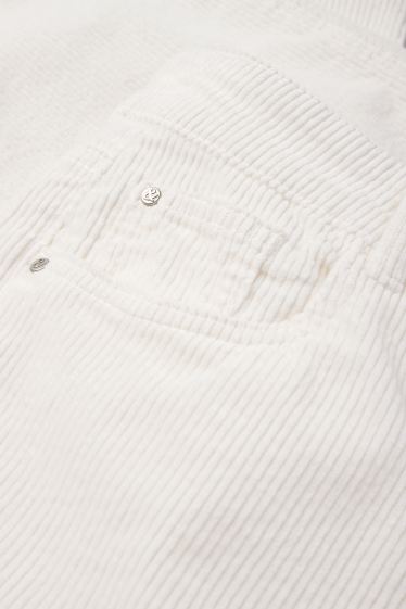 Donna - Pantaloni di velluto - vita alta - straight fit - LYCRA® - bianco crema