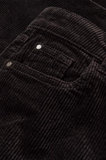 Donna - Pantaloni di velluto - vita alta - straight fit - LYCRA® - nero