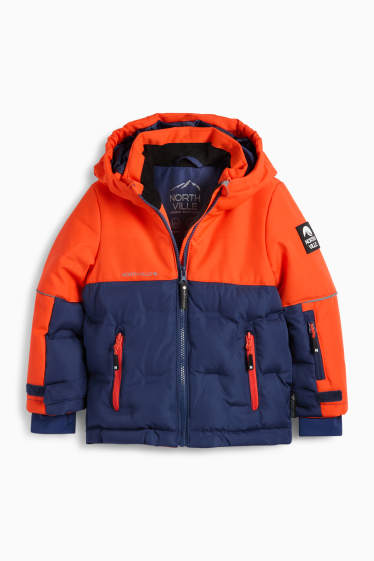 Kinderen: jongens - Ski-jas met capuchon - waterdicht - oranje