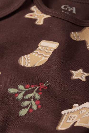 Baby Boys - Biscuit - Christmas baby bodysuit - dark brown