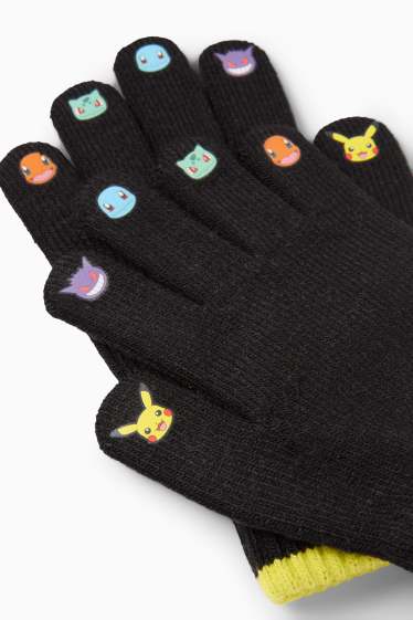 Kinder Buben - Pokémon - Handschuhe - schwarz