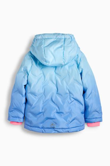 Kinder Mädchen - Skijacke mit Kapuze - wasserabweisend - gemustert - hellblau