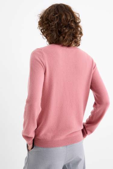 Dames - Trui van kasjmier - donker rose