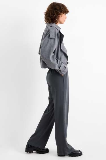 Donna - Pantaloni sportivi basic - grigio scuro