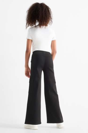 Kinder Mädchen - Cargo Jegging Jeans - schwarz