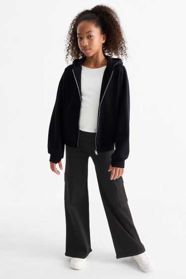 Kinder Mädchen - Cargo Jegging Jeans - schwarz