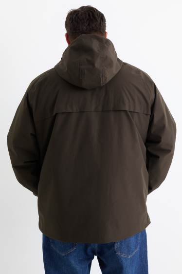Uomo - Giacca con cappuccio - foderata - impermeabile - nero