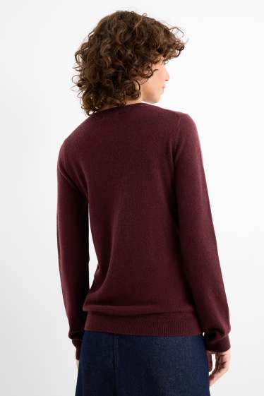 Damen - Kaschmir-Pullover - bordeaux