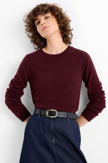 Damen - Kaschmir-Pullover - bordeaux