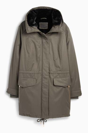 Femmes - Parka à capuche - hiver - vert foncé
