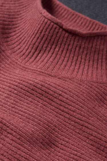 Women - Jumper - ribbed - bordeaux