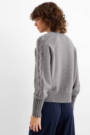 Damen - Kaschmir-Pullover - grau