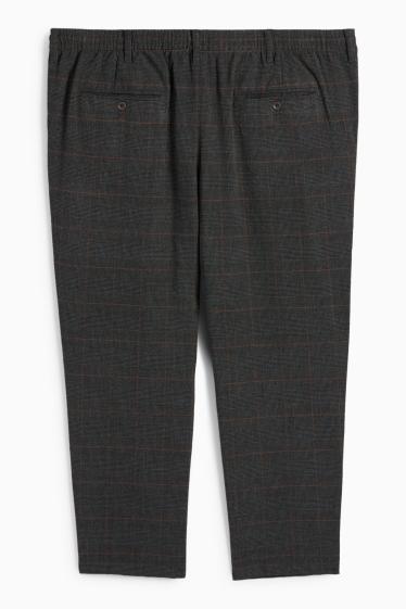 Heren - Chino - tapered fit - geruit - donkergrijs
