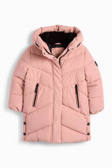 Kinder Mädchen - Steppjacke mit Kapuze - wasserabweisend - rosa