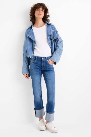 Dámské - Straight jeans - mid waist - LYCRA® - džíny - modré