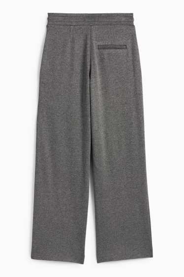 Femei - Pantaloni din jerseu - talie medie - straight fit - gri închis