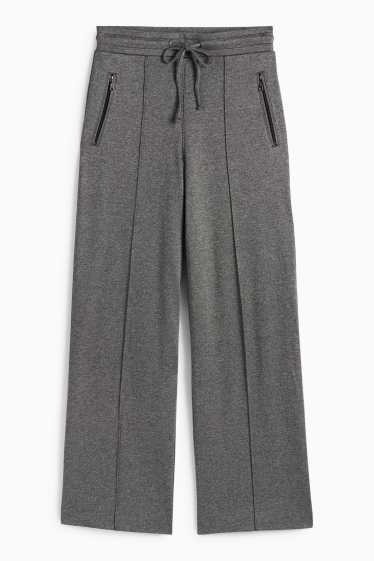Femei - Pantaloni din jerseu - talie medie - straight fit - gri închis