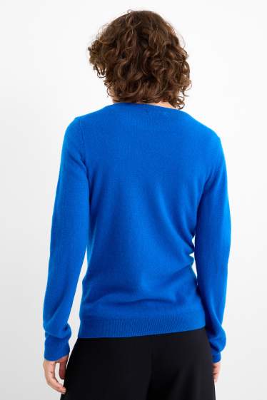 Dames - Trui van kasjmier - blauw
