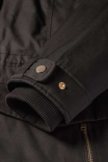 Damen - Parka mit Kapuze - Winter - schwarz
