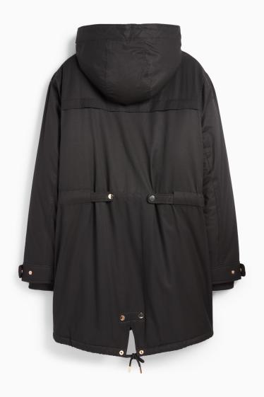 Damen - Parka mit Kapuze - Winter - schwarz
