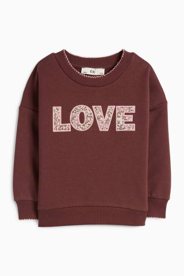 Kinderen: meisjes - Love - sweatshirt - bruin